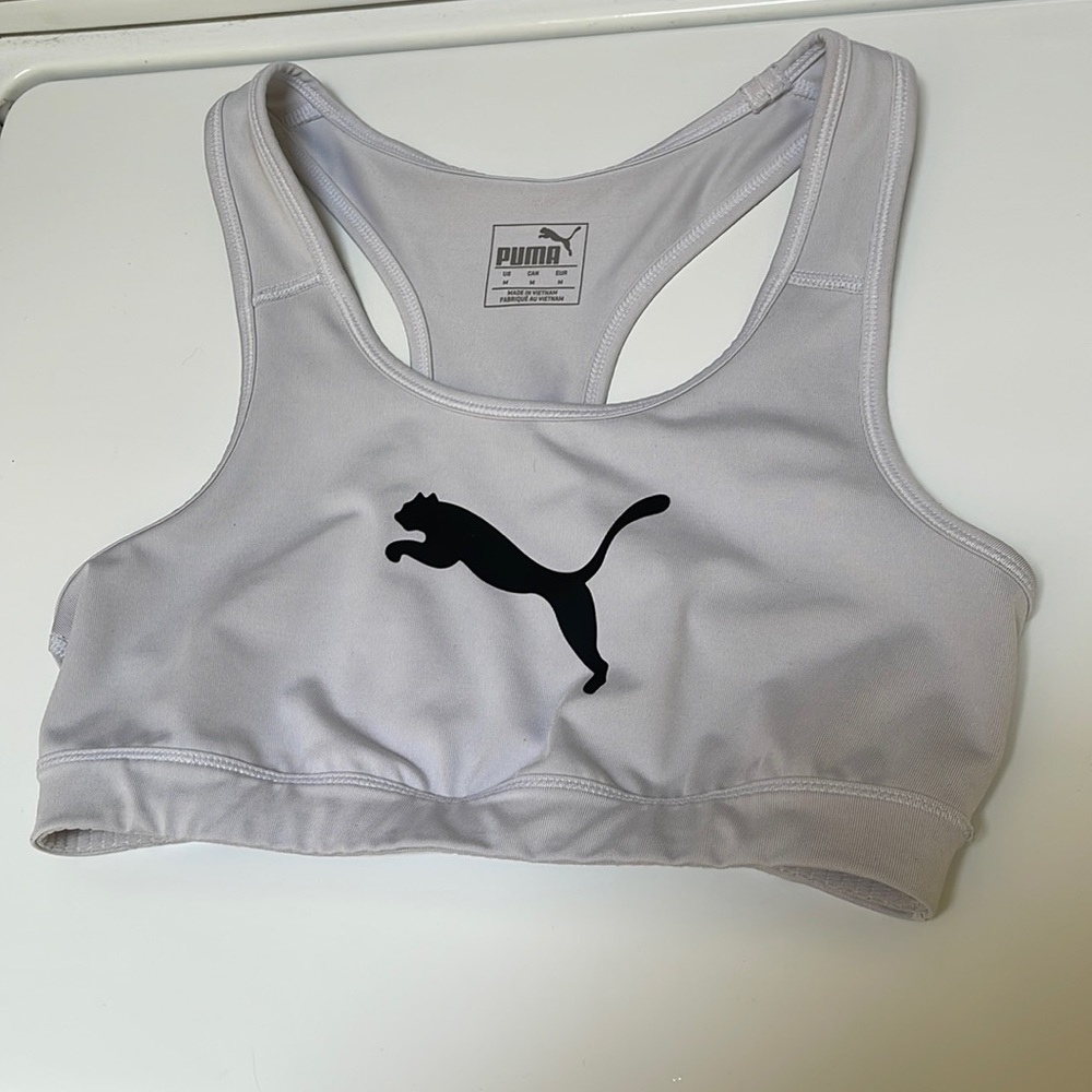 Puma sports bra off white size medium gently used